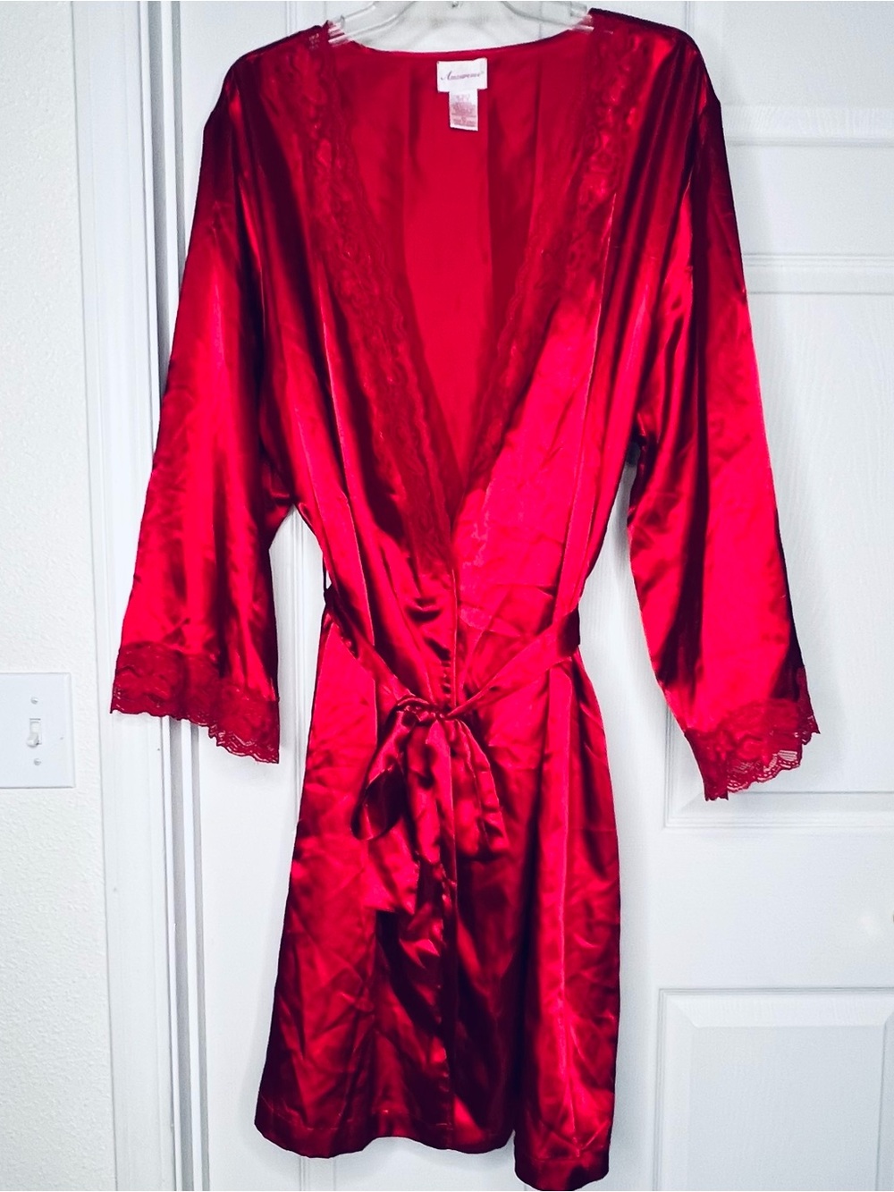 VTG Amoureuse  Sz 1X Robe Red Sleep Lace
